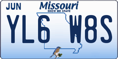 MO license plate YL6W8S