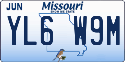 MO license plate YL6W9M