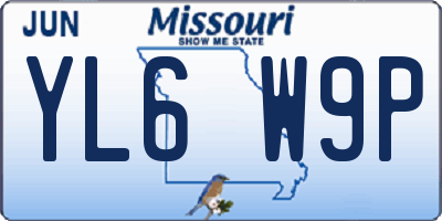 MO license plate YL6W9P