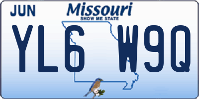 MO license plate YL6W9Q