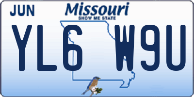 MO license plate YL6W9U