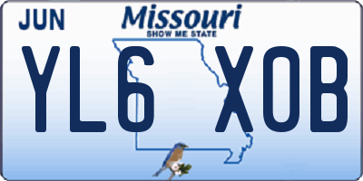 MO license plate YL6X0B