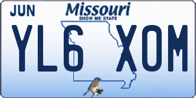 MO license plate YL6X0M
