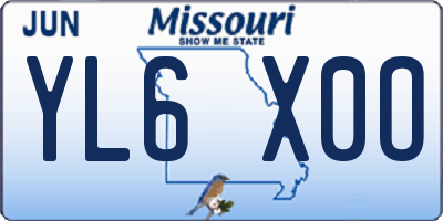 MO license plate YL6X0O