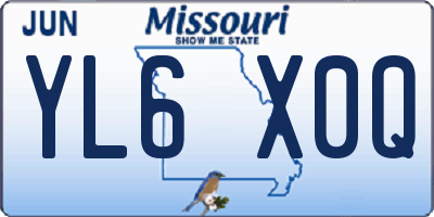 MO license plate YL6X0Q