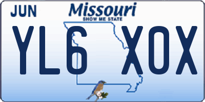 MO license plate YL6X0X