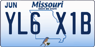 MO license plate YL6X1B