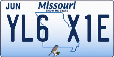 MO license plate YL6X1E