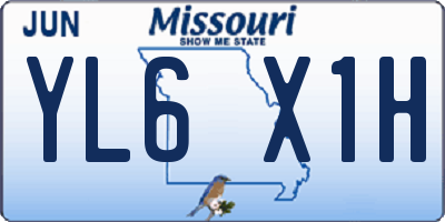 MO license plate YL6X1H