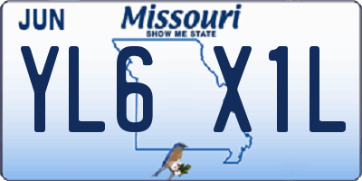 MO license plate YL6X1L