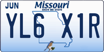 MO license plate YL6X1R