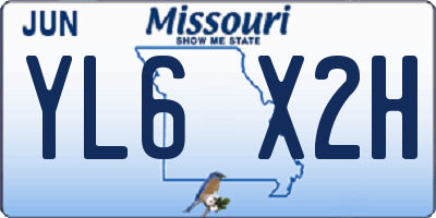 MO license plate YL6X2H