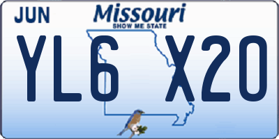 MO license plate YL6X2O