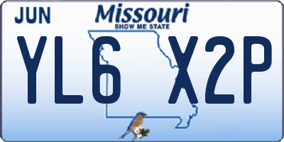 MO license plate YL6X2P
