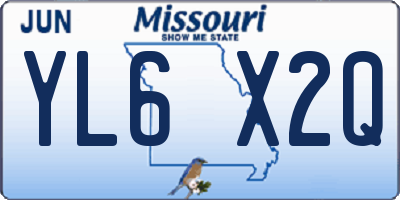 MO license plate YL6X2Q