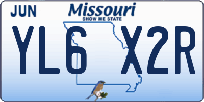 MO license plate YL6X2R