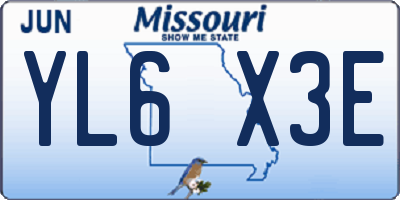 MO license plate YL6X3E