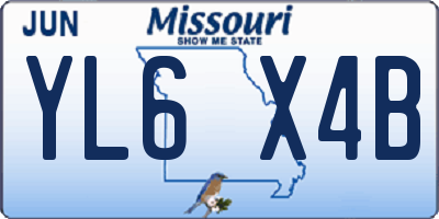 MO license plate YL6X4B