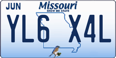 MO license plate YL6X4L