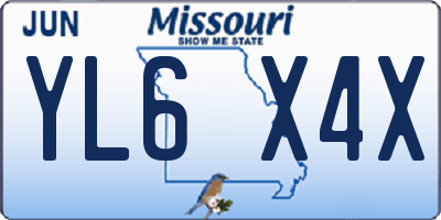 MO license plate YL6X4X