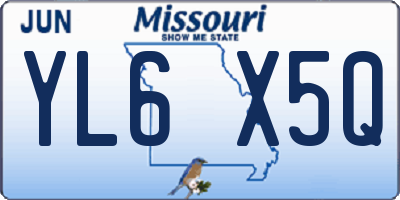 MO license plate YL6X5Q