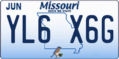 MO license plate YL6X6G