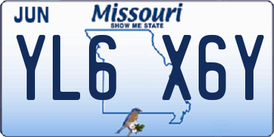 MO license plate YL6X6Y