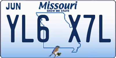 MO license plate YL6X7L