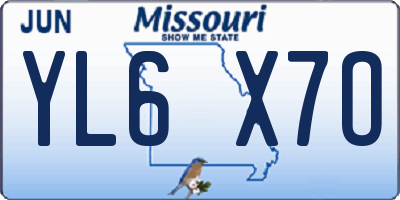 MO license plate YL6X7O
