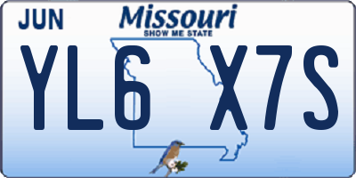 MO license plate YL6X7S