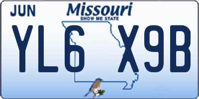 MO license plate YL6X9B