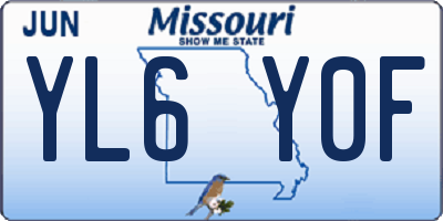 MO license plate YL6Y0F