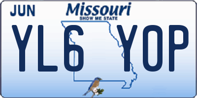 MO license plate YL6Y0P