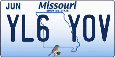 MO license plate YL6Y0V