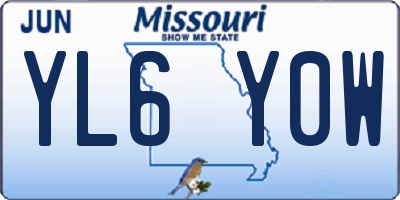 MO license plate YL6Y0W