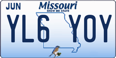 MO license plate YL6Y0Y