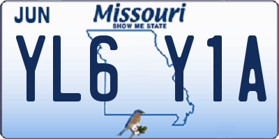 MO license plate YL6Y1A