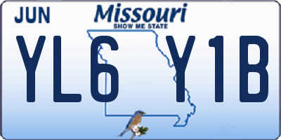 MO license plate YL6Y1B