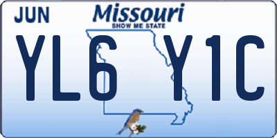 MO license plate YL6Y1C