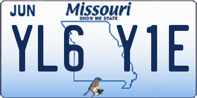 MO license plate YL6Y1E