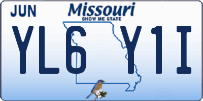 MO license plate YL6Y1I