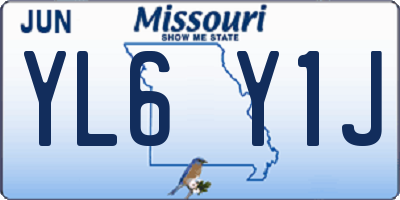 MO license plate YL6Y1J