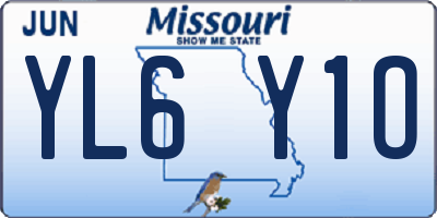 MO license plate YL6Y1O