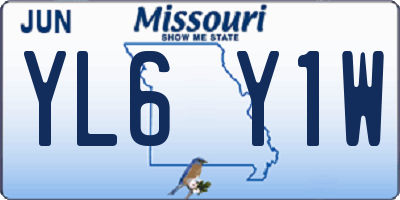 MO license plate YL6Y1W