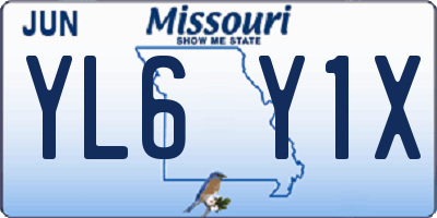 MO license plate YL6Y1X