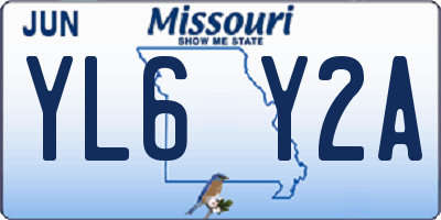 MO license plate YL6Y2A