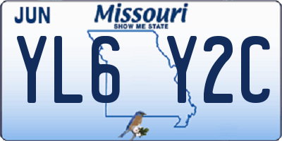 MO license plate YL6Y2C