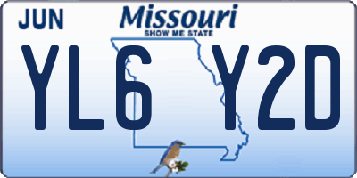 MO license plate YL6Y2D