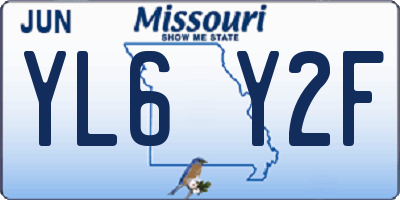 MO license plate YL6Y2F