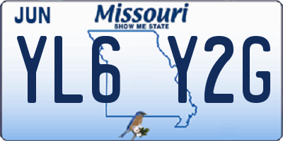 MO license plate YL6Y2G